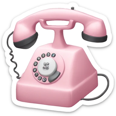 pastel pink telephone sticker