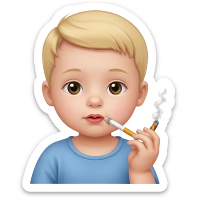 Baby smoking a cigarette sticker