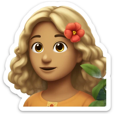 una flor de amapola, recibiendo el amanecer sticker