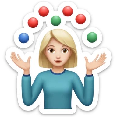 a girl juggling  with two hands  sticker