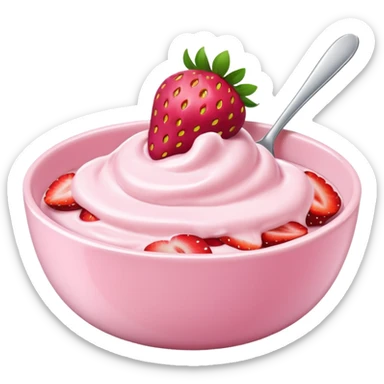 Strawberry yogurt sticker