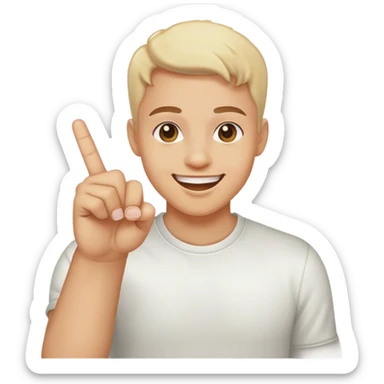 Person with finger guns sticker