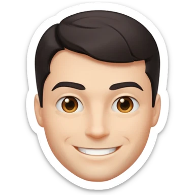 Male superhero head happy sticker