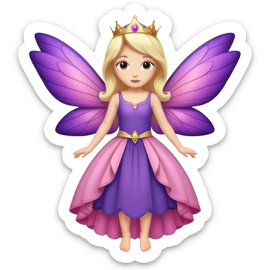 royal purple and pink buttery fairy combined sticker