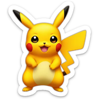 picachu in orange color ring sticker