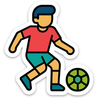 A soccer player in Color Outline style with different colors sticker