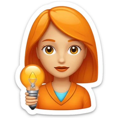 Una dona naranja brillante como lámpara  sticker