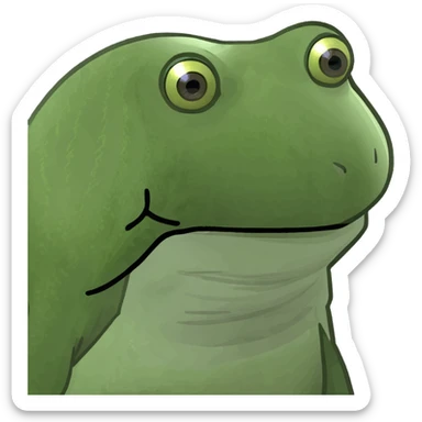 bufo frog with a forehead protector sticker