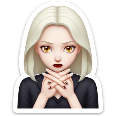 woman rubbing hands together with evil look on face sticker