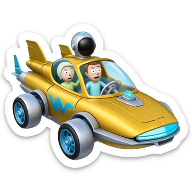 Hot wheels Rick and Morty flying in spaceship to citadel  sticker