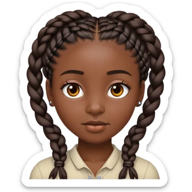 Black girl with braids sticker