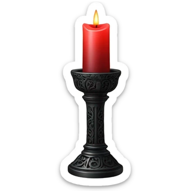gothic candlestick black with red sticker