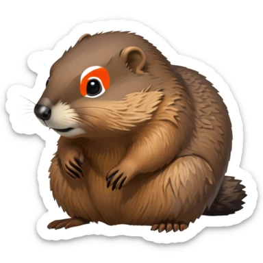 High detail, hyperrealistic groundhog, seeing it's shadow in the snow, still life, isolated, rendering, 4k hd, 300 dpi, no emoji icons,  no emoji faces, no human figures  sticker