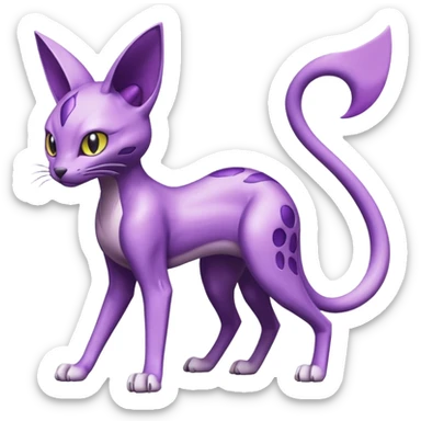 Genesect-Mewtwo-Espeon-Serval-Fakémon-hybrid-creature (full body)  sticker