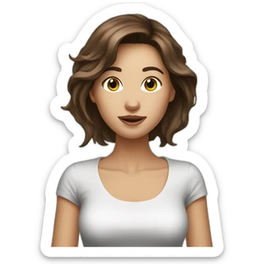 hungry designer brown hair in a newspaper sticker