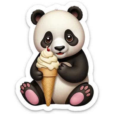  Panda comiendo helado sticker