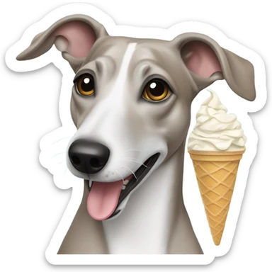 Whippet eating ice cream sticker