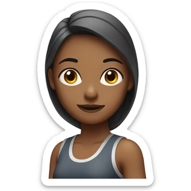 Girl in gym clothes sticker