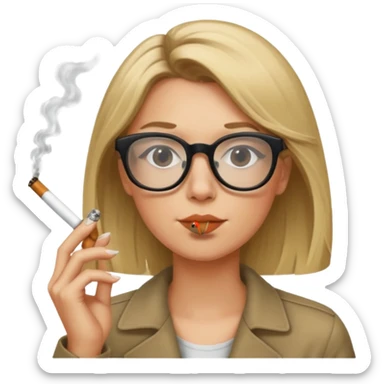 can you create a sneaky bitch SNAKE with big glasses smoking a cigarrette? the SNAKE needs to have dirty blonde hair sticker