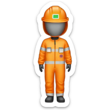 Orange safety PPE overalls sticker