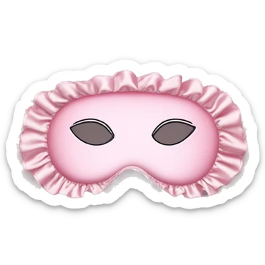Light pink Frilly satin sleep mask  sticker