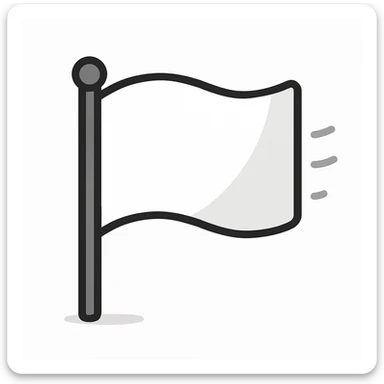 white flag waving in the wind, minimalist style, no text sticker