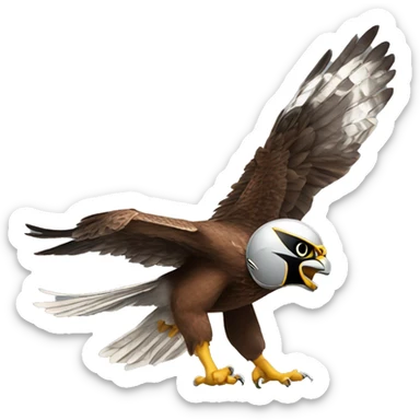 Falcon plays football  sticker