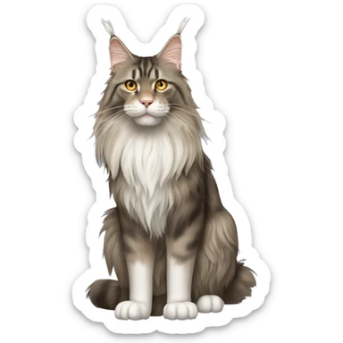 standing Maine Coon，full-body，side view sticker