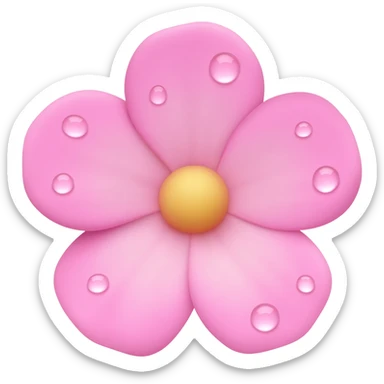 Baby pink flower real sticker