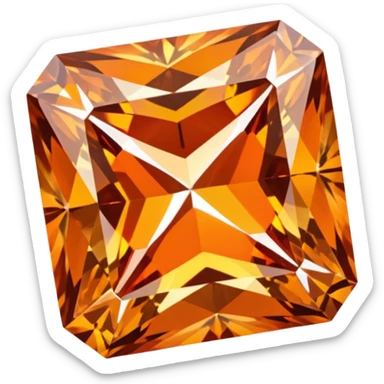 orange princess cut diamond sticker