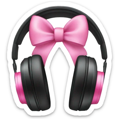 Headphones with pink bows sticker