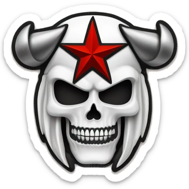 White detailed Texas tech raider symbol red black warrior skull sticker