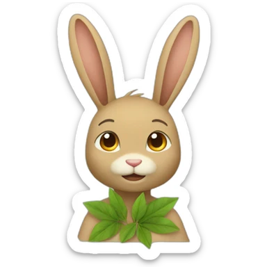Avatar version lapin avec des feuille sticker