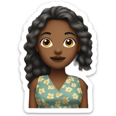 Black woman wearing a sundress with long hair sticker