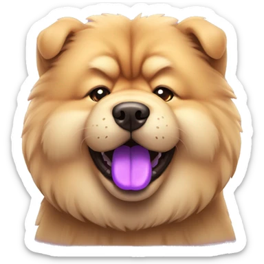 Chow chow dog with purple tongue sticker
