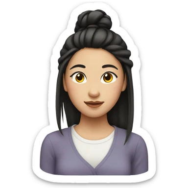 Teen Asian girl with low bun sticker
