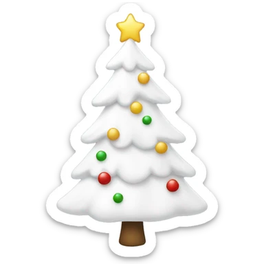Cute white Christmas tree sticker