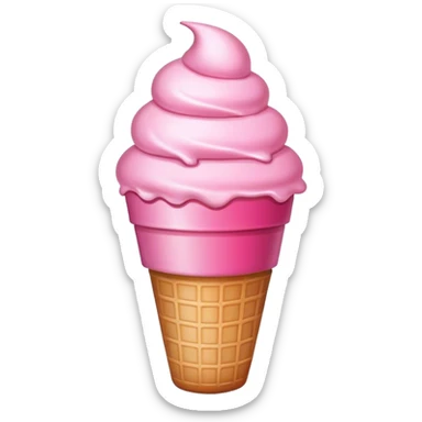 pink ice cream cup sticker