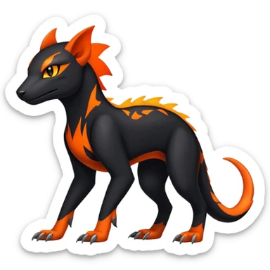 Salandit-Litten-Houndour-Fakémon-hybrid-creature (full body)  sticker