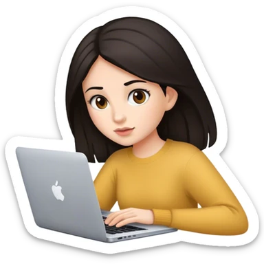 smm girl with dark hair with mac book sticker