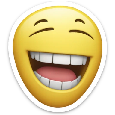 Smiling emoji with yellow bone in its mouth  sticker