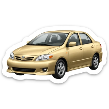 Golden Gray Corolla 2003 Car Emoji sticker
