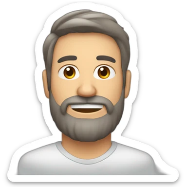 Hombre de 40 años Fisioterapeuta moreno con barba sticker