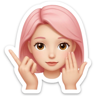 blushing with fingers sticker