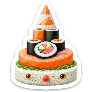 Birthday hat made out of sushi sticker