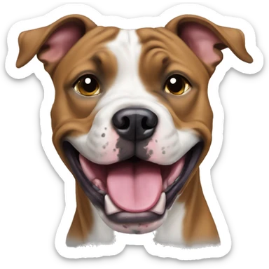 Bluenose Amstaff tongue out  sticker