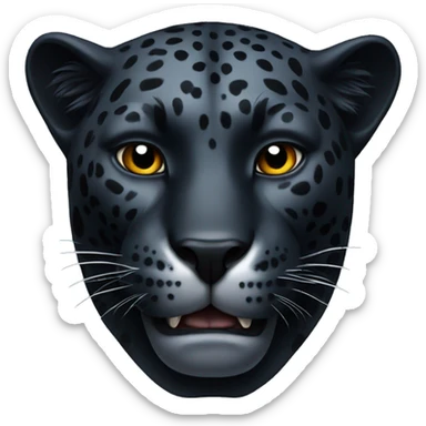 Black jaguar feline bust sticker