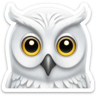 white owl smiling sticker