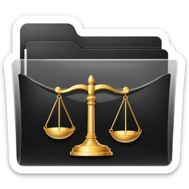 black transparent folder with a law logo  sticker