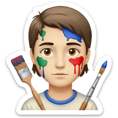Painter with Paint Stained Face sticker